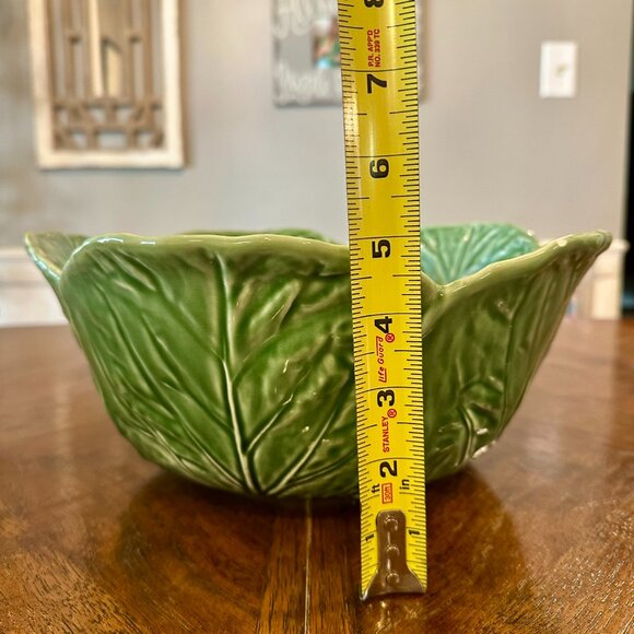 Bordallo Pinheiro Cabbage Green Tall Salad Bowl 11" - Picture 4 of 5